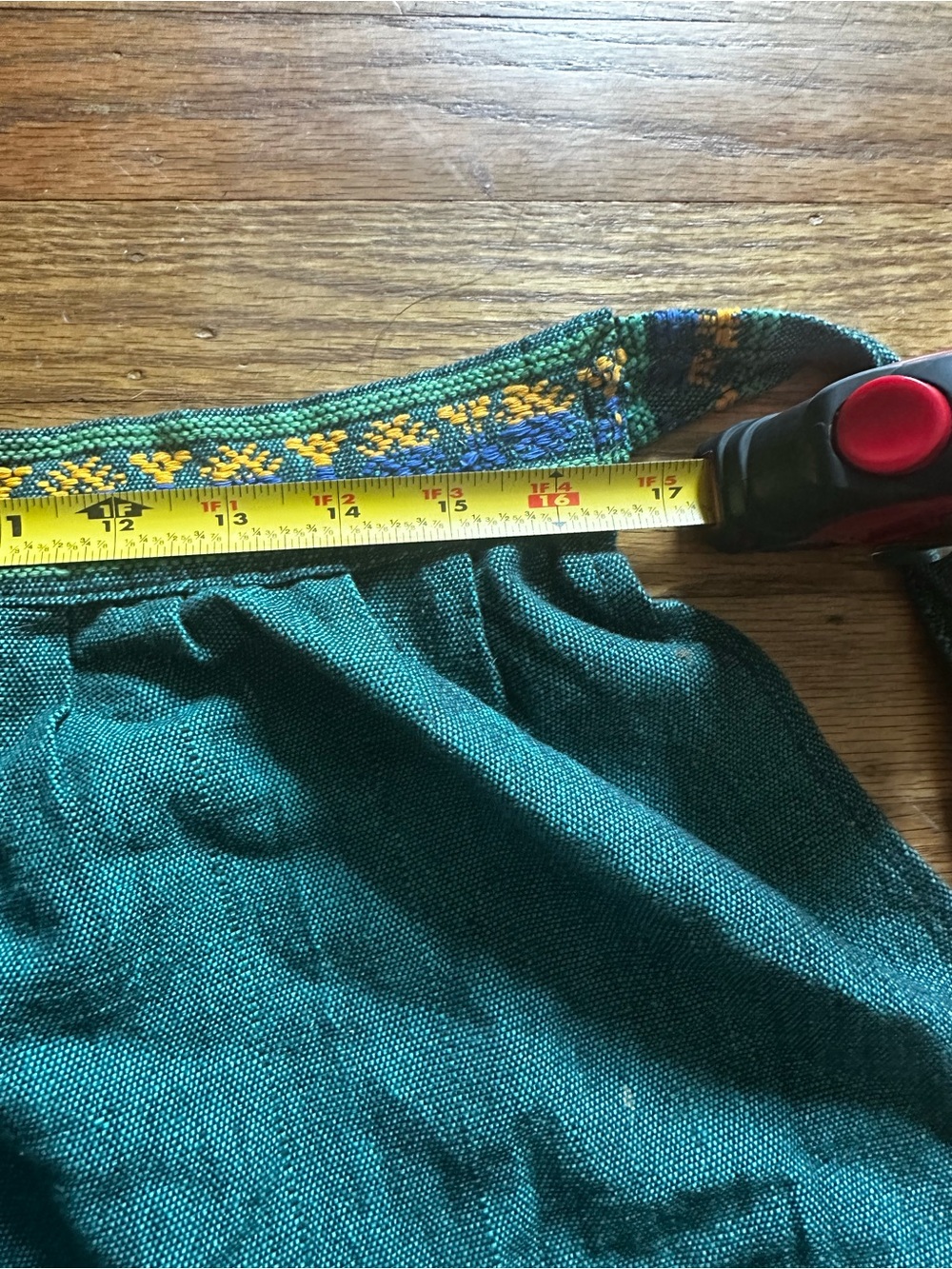 Handwoven Aztec Teal Embroidered Waist Apron Wrap - Unbranded - Picture 5 of 8